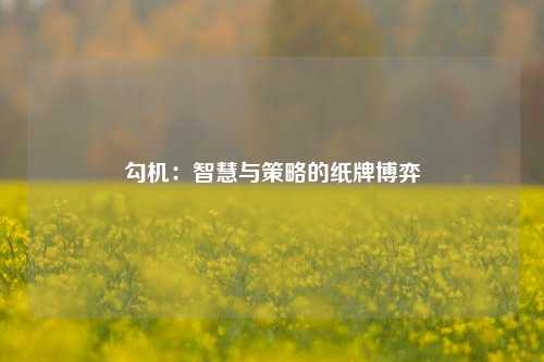 勾机：智慧与策略的纸牌博弈