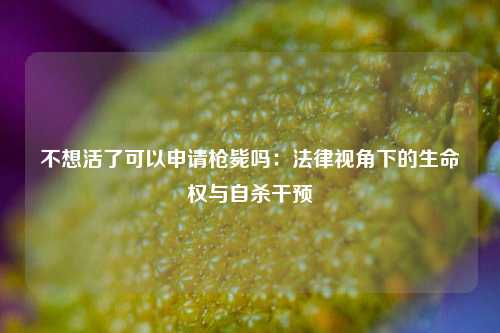 不想活了可以申请枪毙吗：法律视角下的生命权与自杀干预